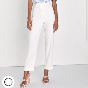 NWT Lulus White High Waisted Trouser Pants Small